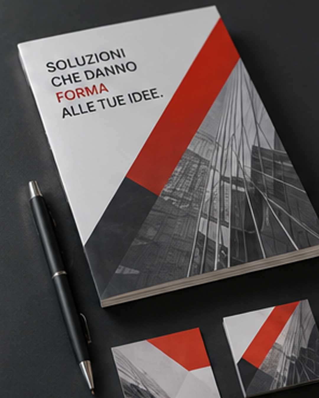 Brochure e materiali promozionali coordinati per una fiera